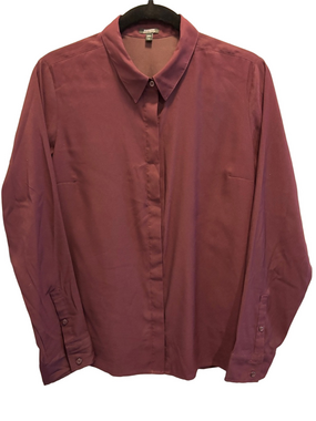 Express Women’s Relaxed Portofino Plum Purple Button-Up Blouse Shirt - Size M